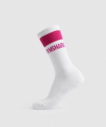 Gymshark Premium Jacquard Single Strumpor Accessories Vita Rosa | SE 4266HAP